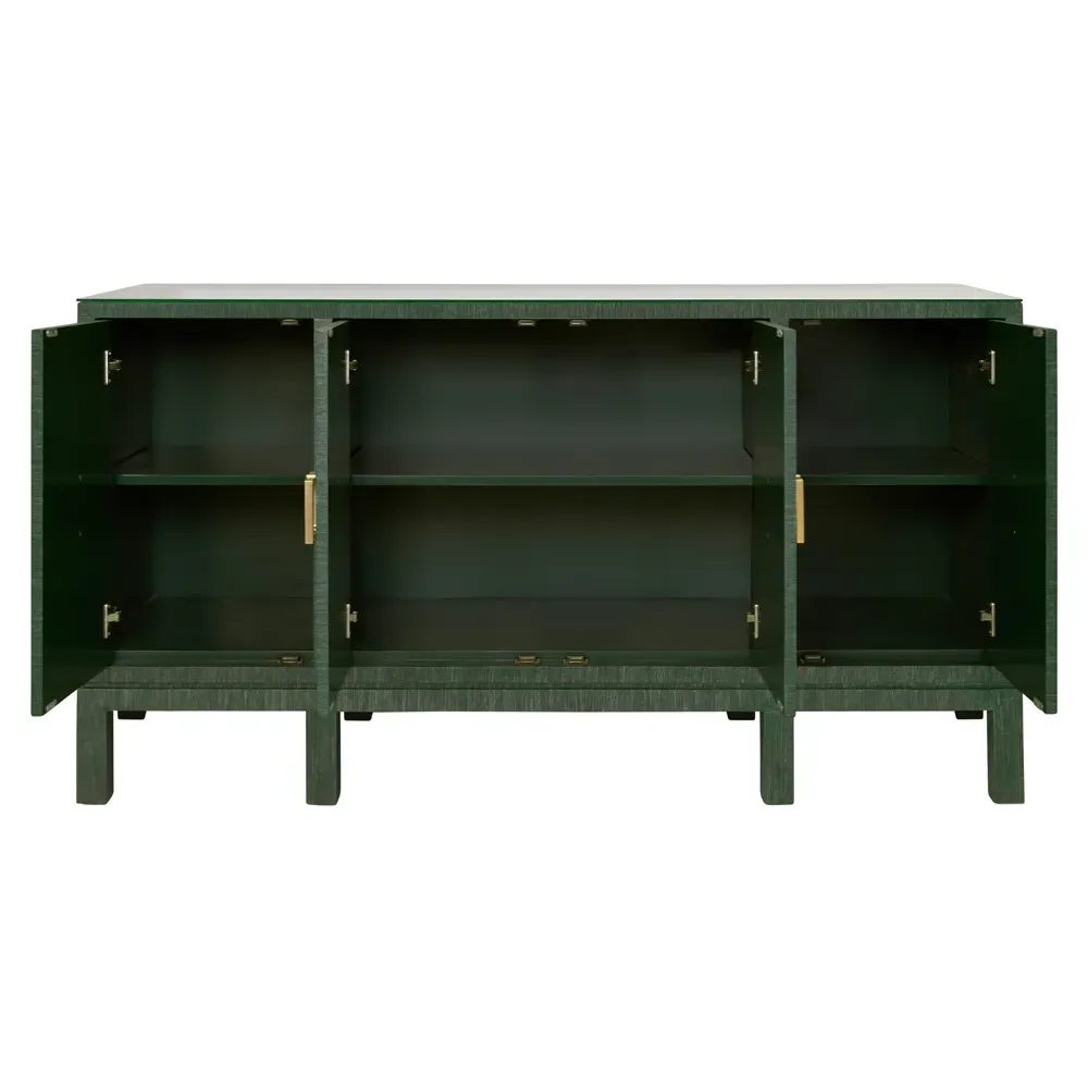 Effie Buffet - Green, Grasscloth