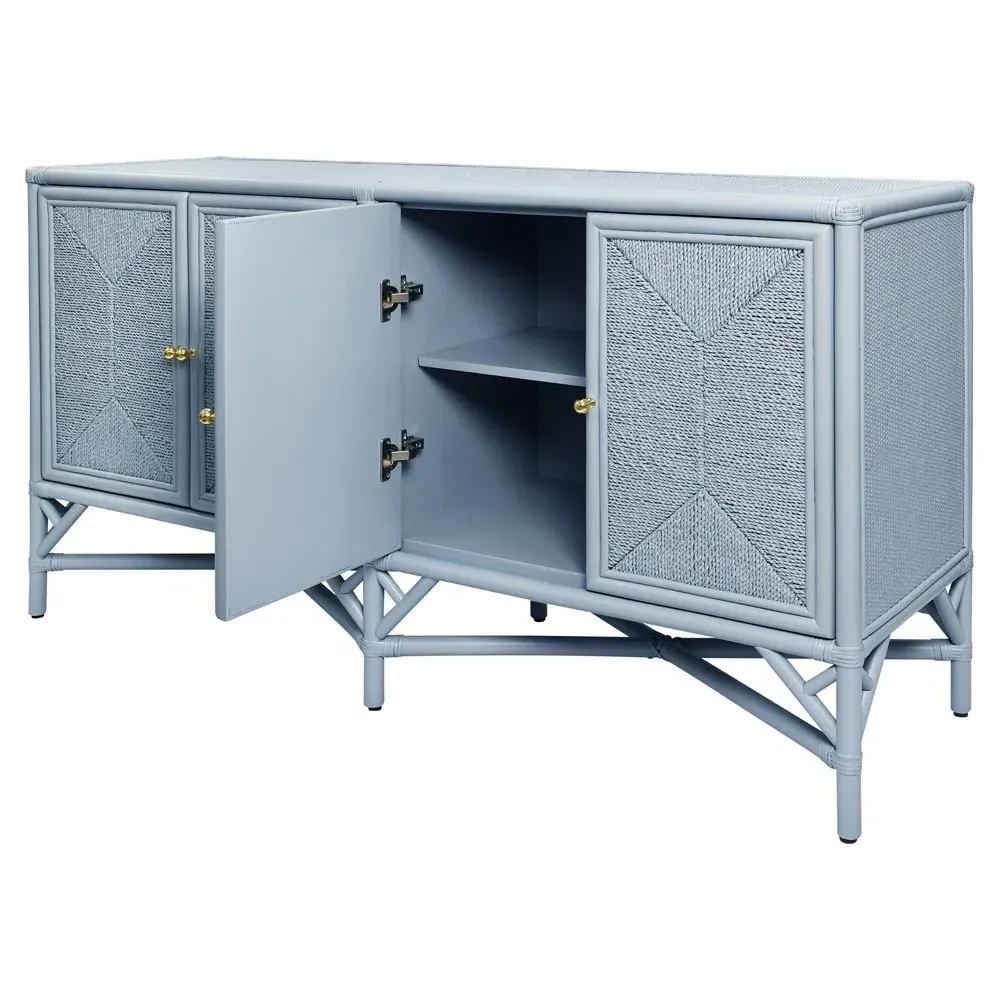Eleanor Woven Rope Sideboard - Light Blue, Rattan