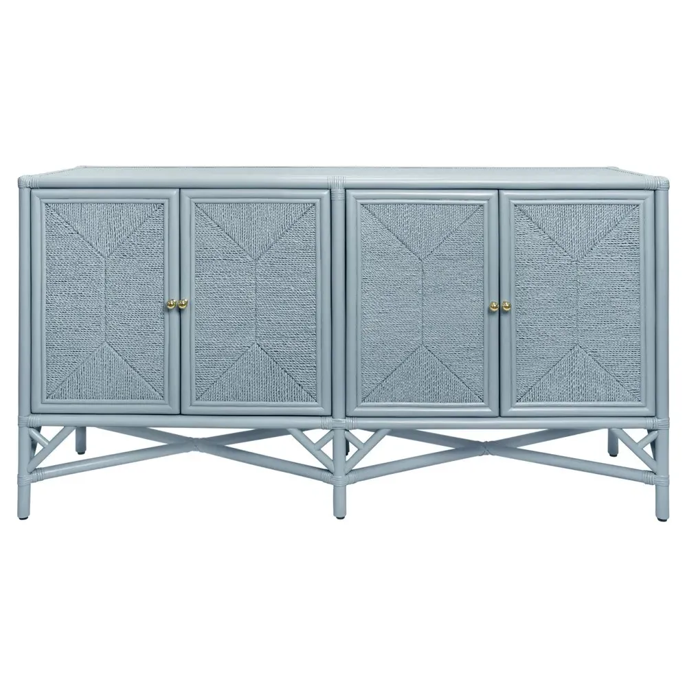 Eleanor Woven Rope Sideboard - Light Blue, Rattan image