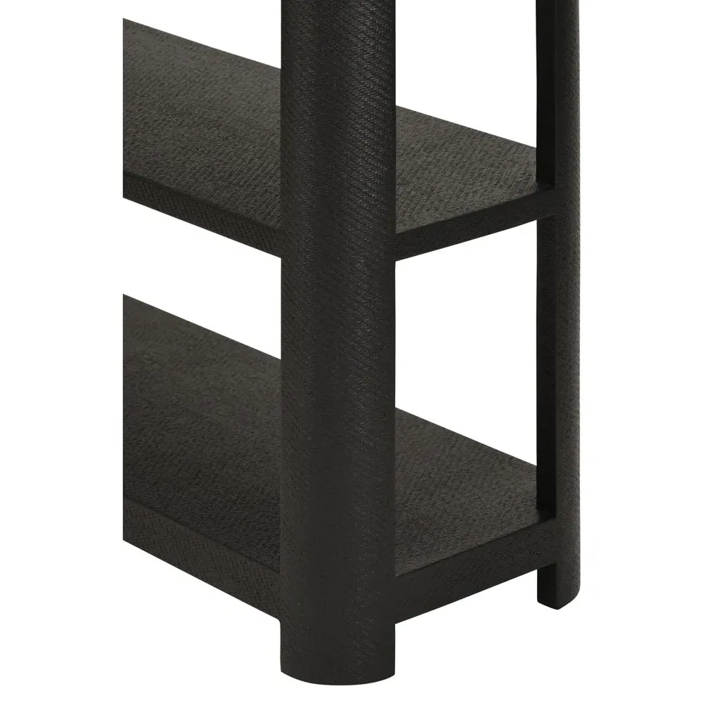 Emery Console Table - Black, Grasscloth