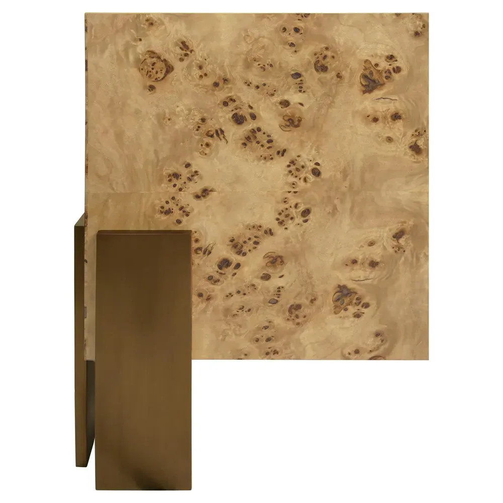 Enid Square Coffee Table - Brown, Burl Wood