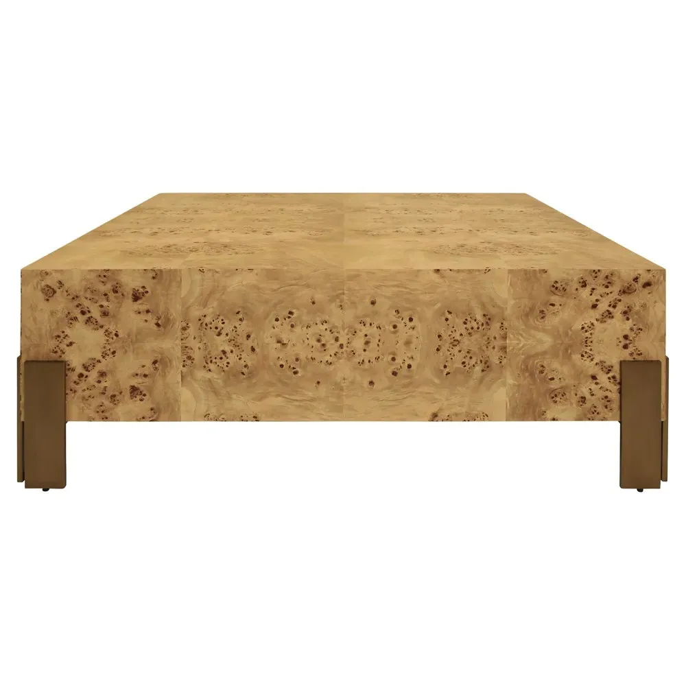 Enid Square Coffee Table - Brown, Burl Wood image