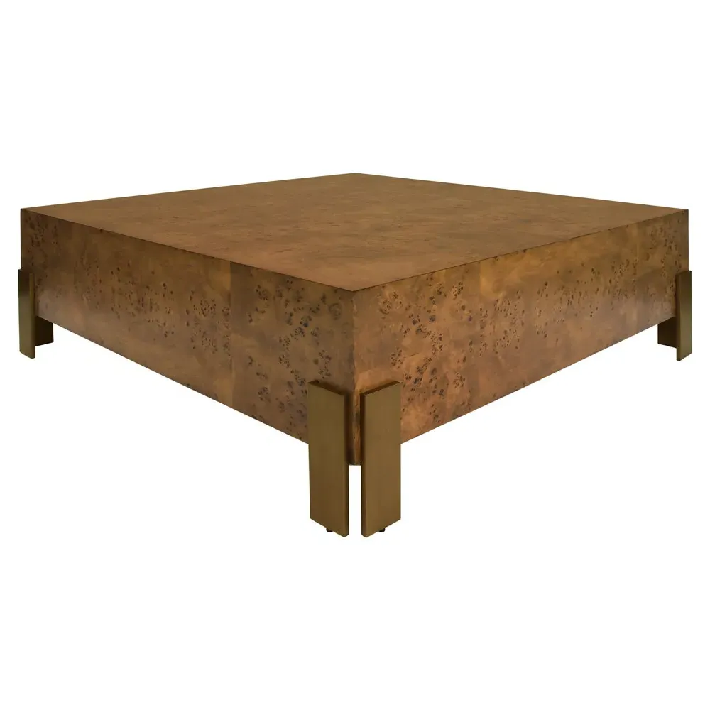 Enid Square Coffee Table - Dark Burl, Burl Wood