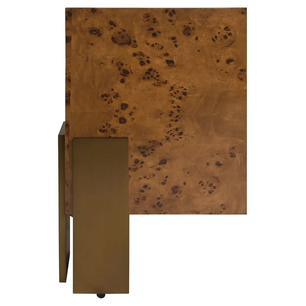 Enid Square Coffee Table - Dark Burl, Burl Wood