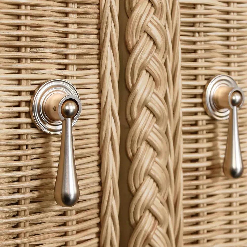 Evander Buffet with Brass Pulls - Natural, Rattan