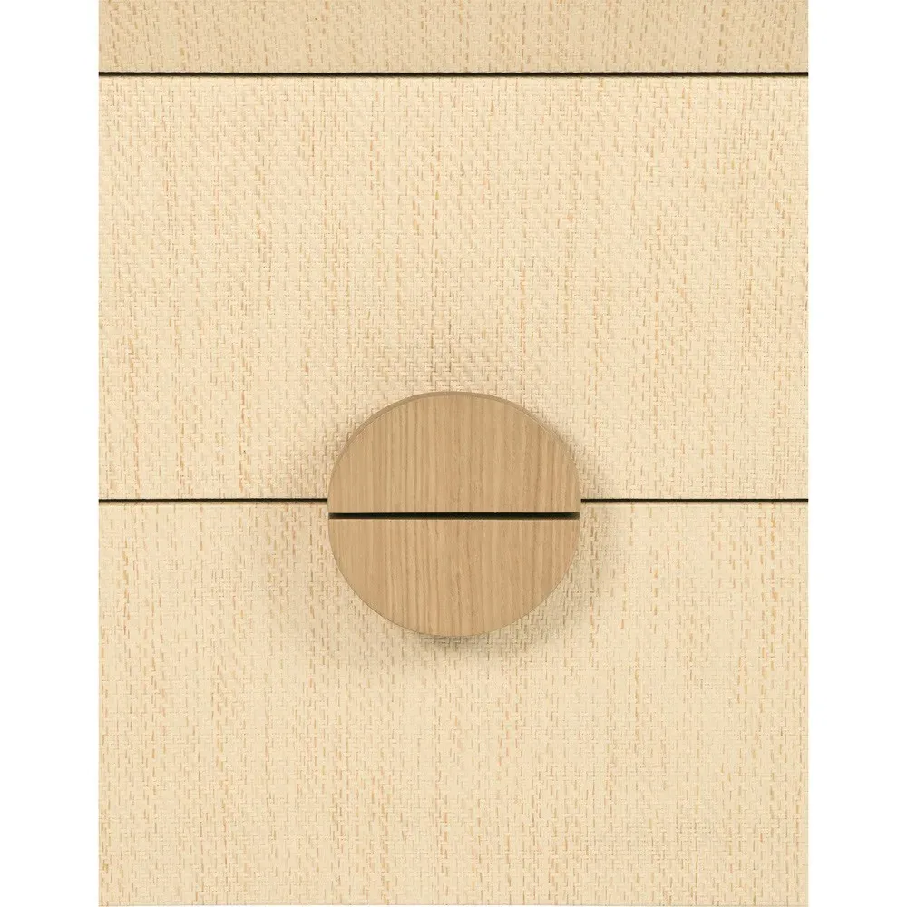 Ezra Side Table - Cerused, Grasscloth