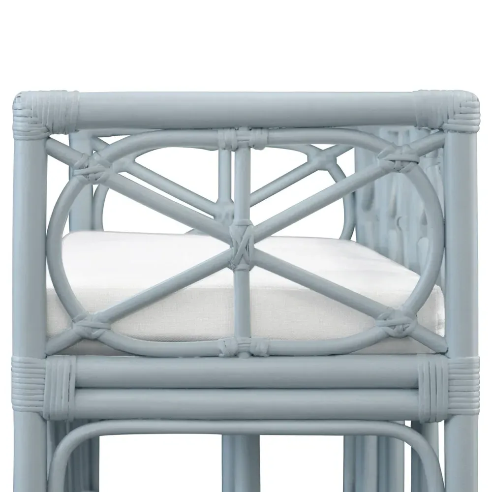 Ferguson Entryway Bench - Light Blue, Rattan