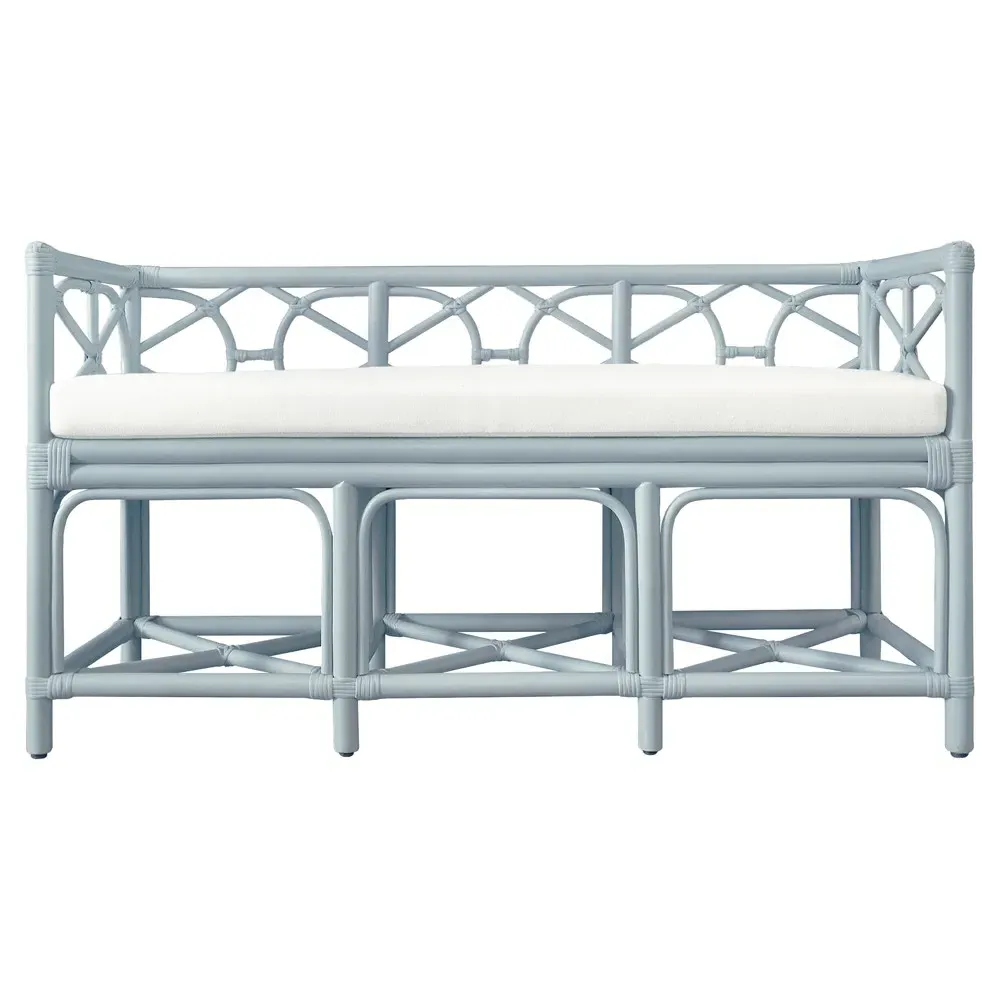 Ferguson Entryway Bench - Light Blue, Rattan image