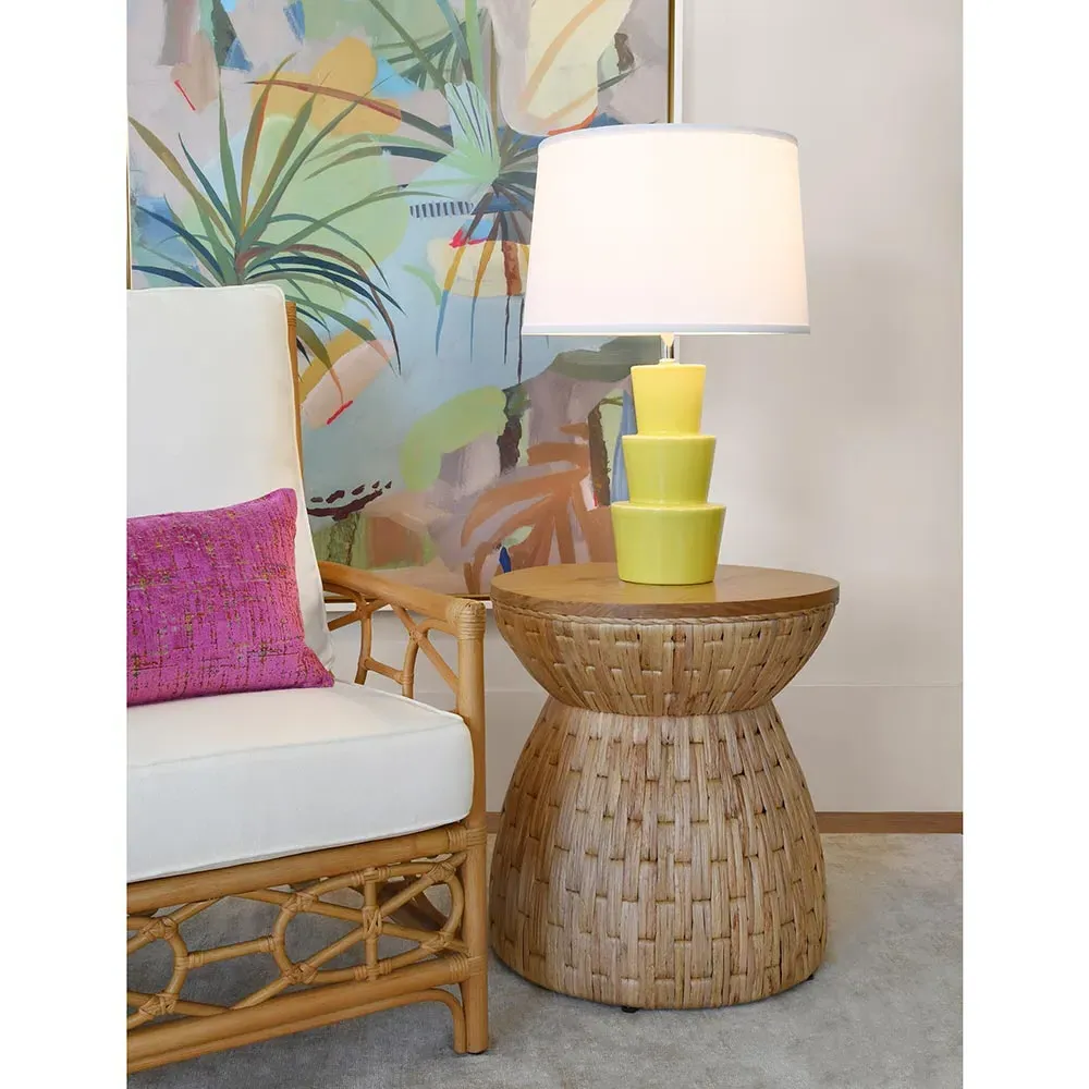 Fiji Round Side Table - Brown, Water Hyacinth