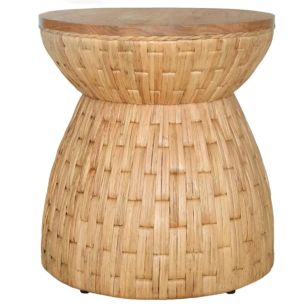 Fiji Round Side Table - Brown, Water Hyacinth image