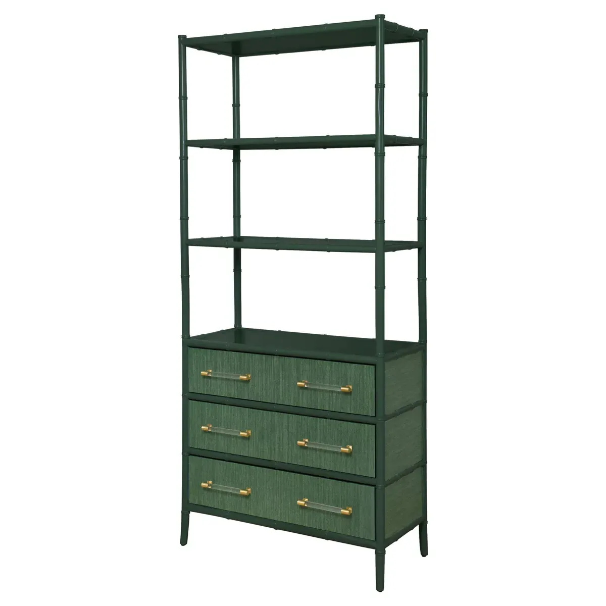 Flynn Bamboo Grasscloth Etagere - Green
