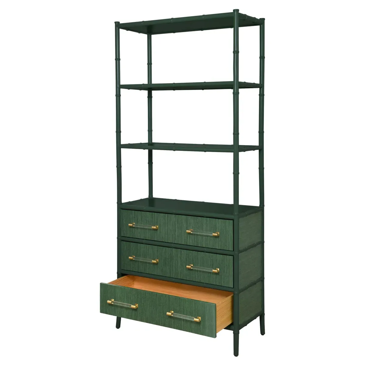 Flynn Bamboo Grasscloth Etagere - Green