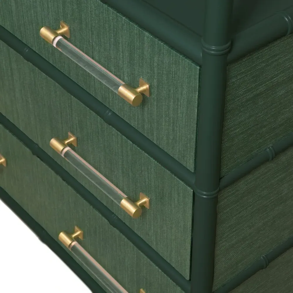 Flynn Bamboo Grasscloth Etagere - Green