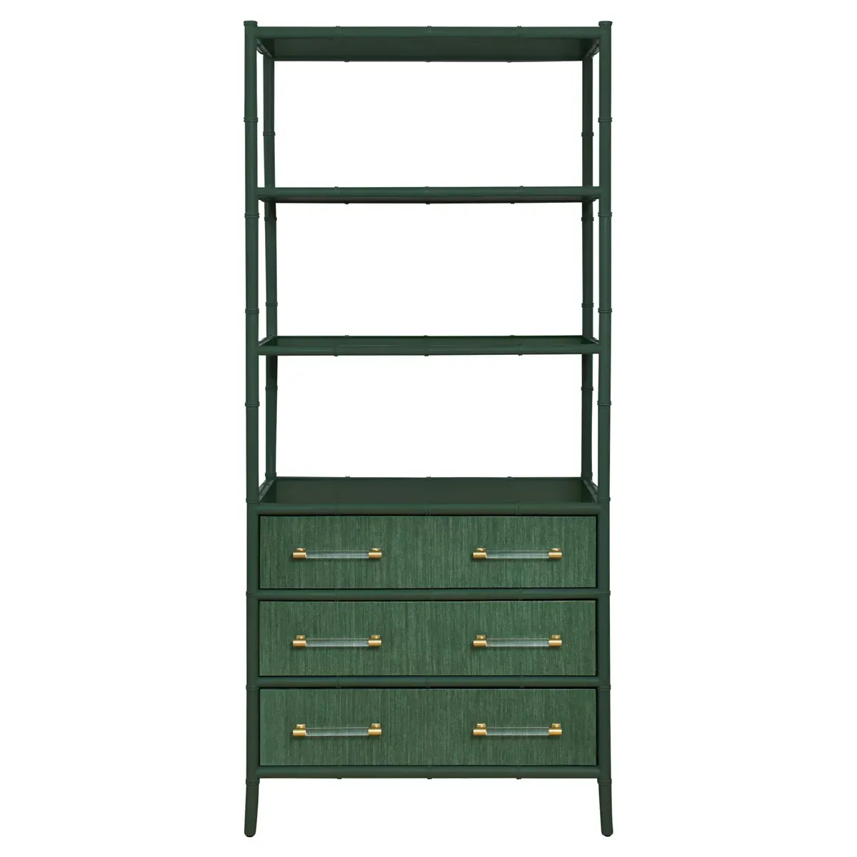 Flynn Bamboo Grasscloth Etagere - Green image