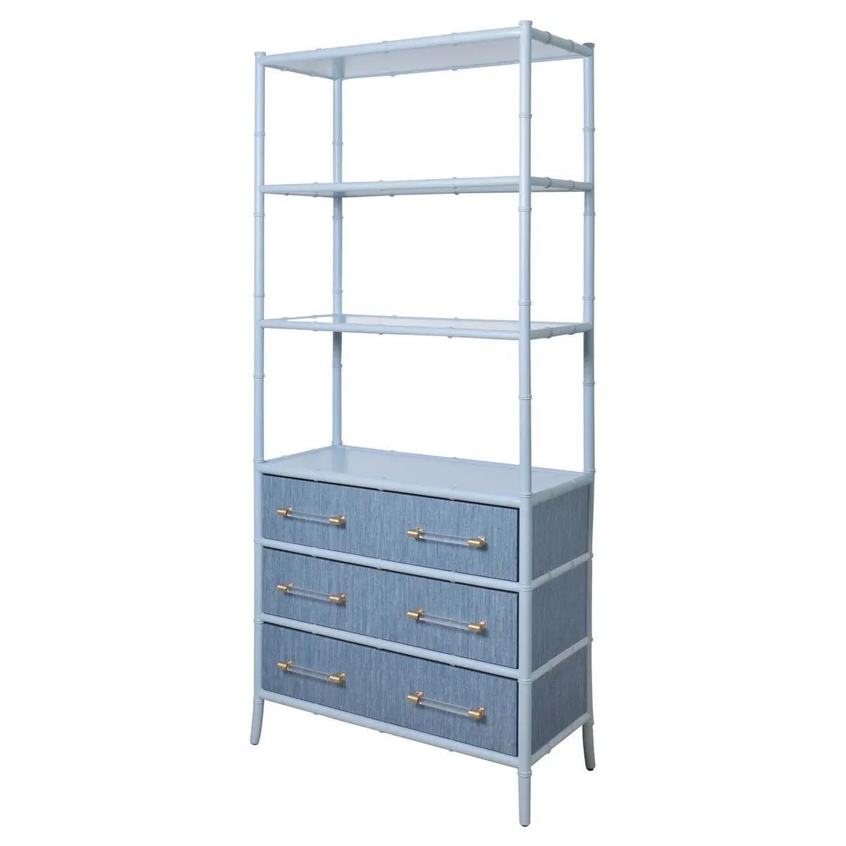 Flynn Bamboo Grasscloth Etagere - Light Blue