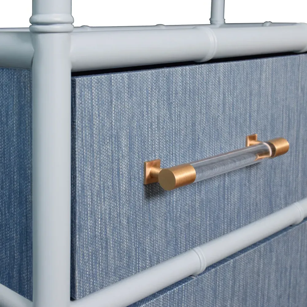 Flynn Bamboo Grasscloth Etagere - Light Blue