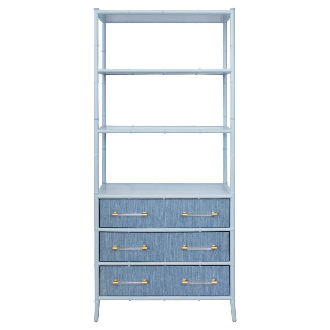 Flynn Bamboo Grasscloth Etagere - Light Blue