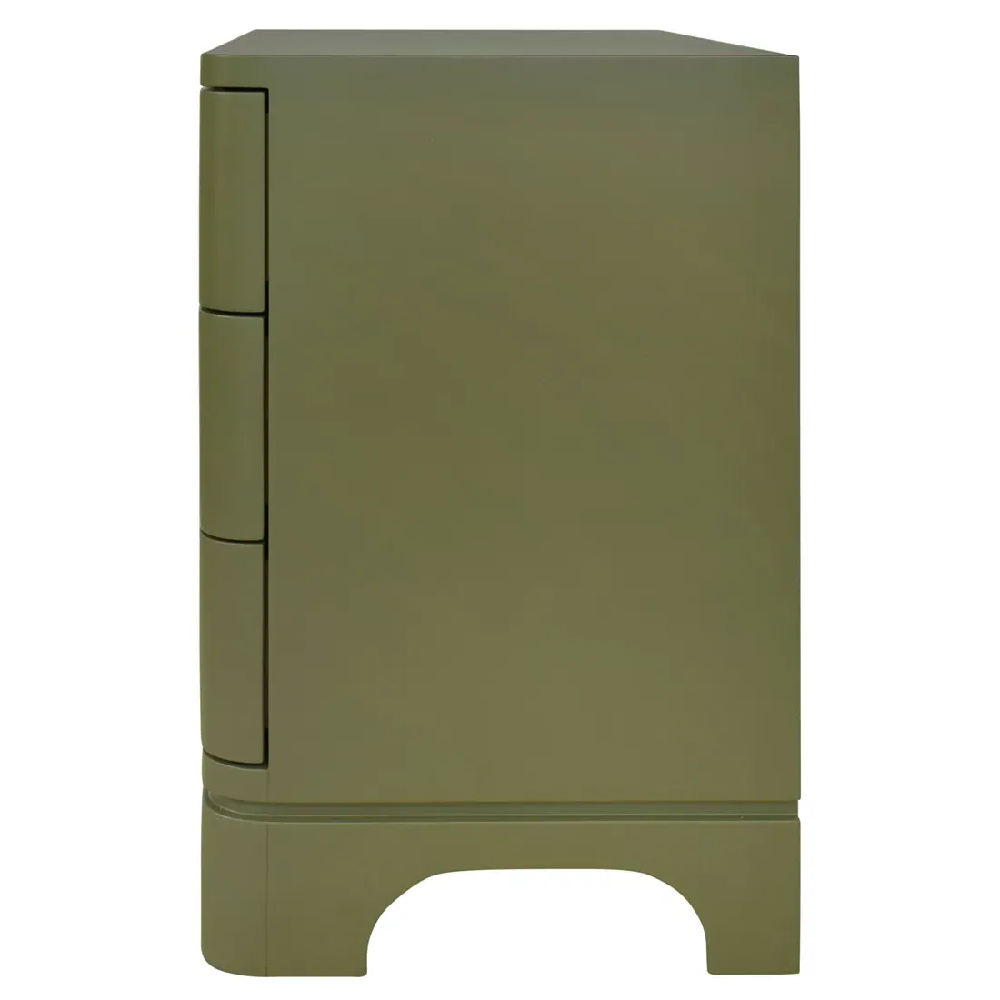 Fortune Side Table with 3 Drawers - Olive Green, Wood