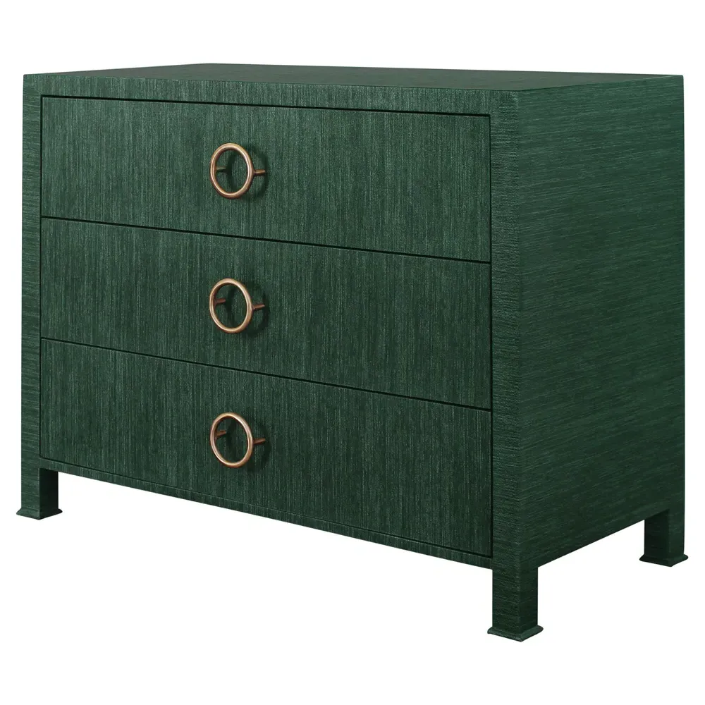 Getty Chest - Green, Grasscloth