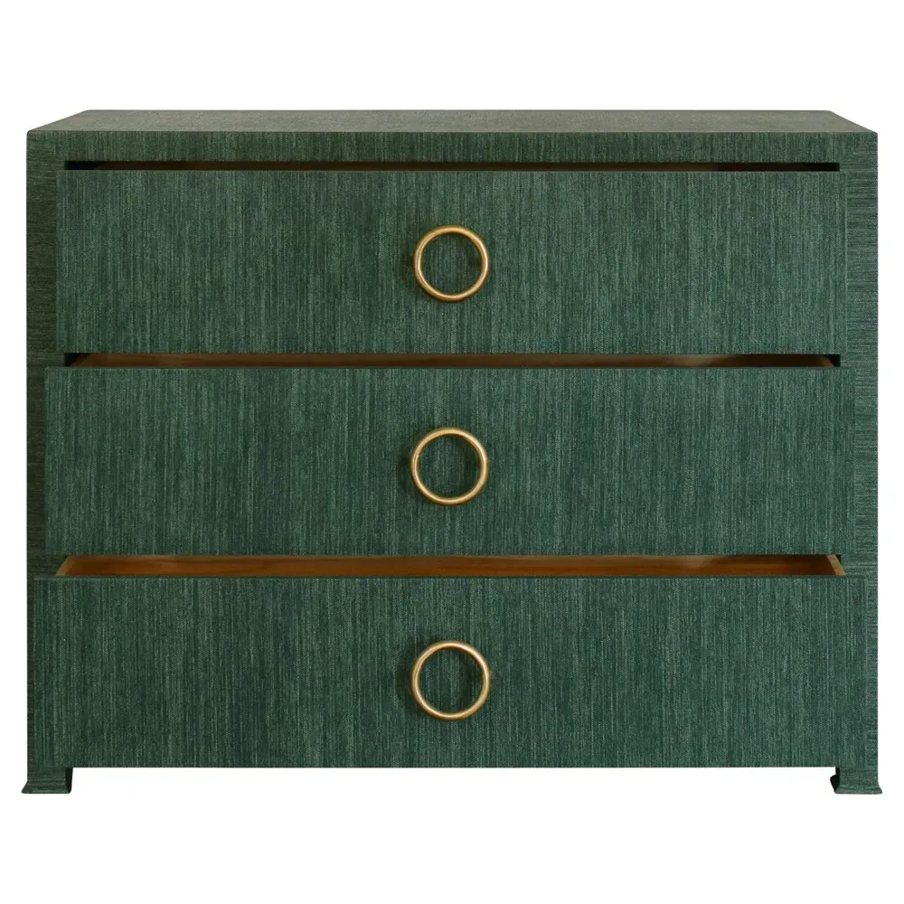 Getty Chest - Green, Grasscloth
