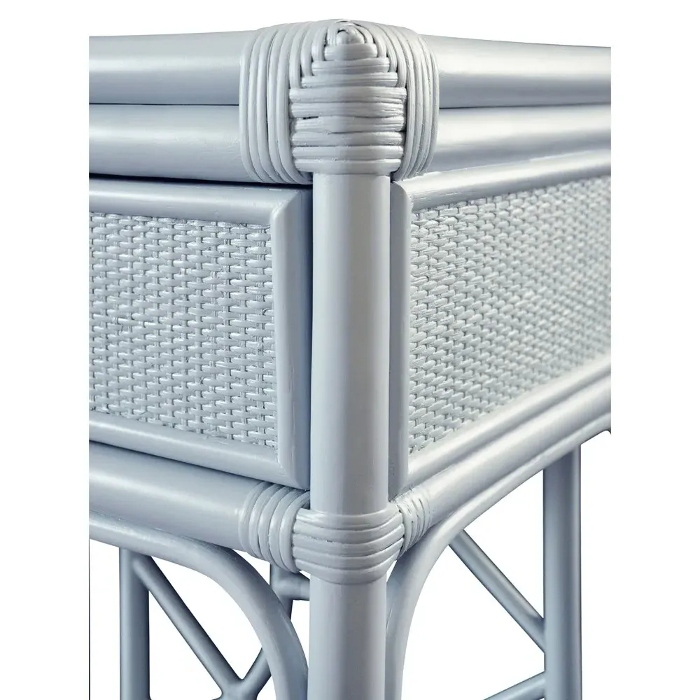 Gideon Console Table - Light Blue, Rattan