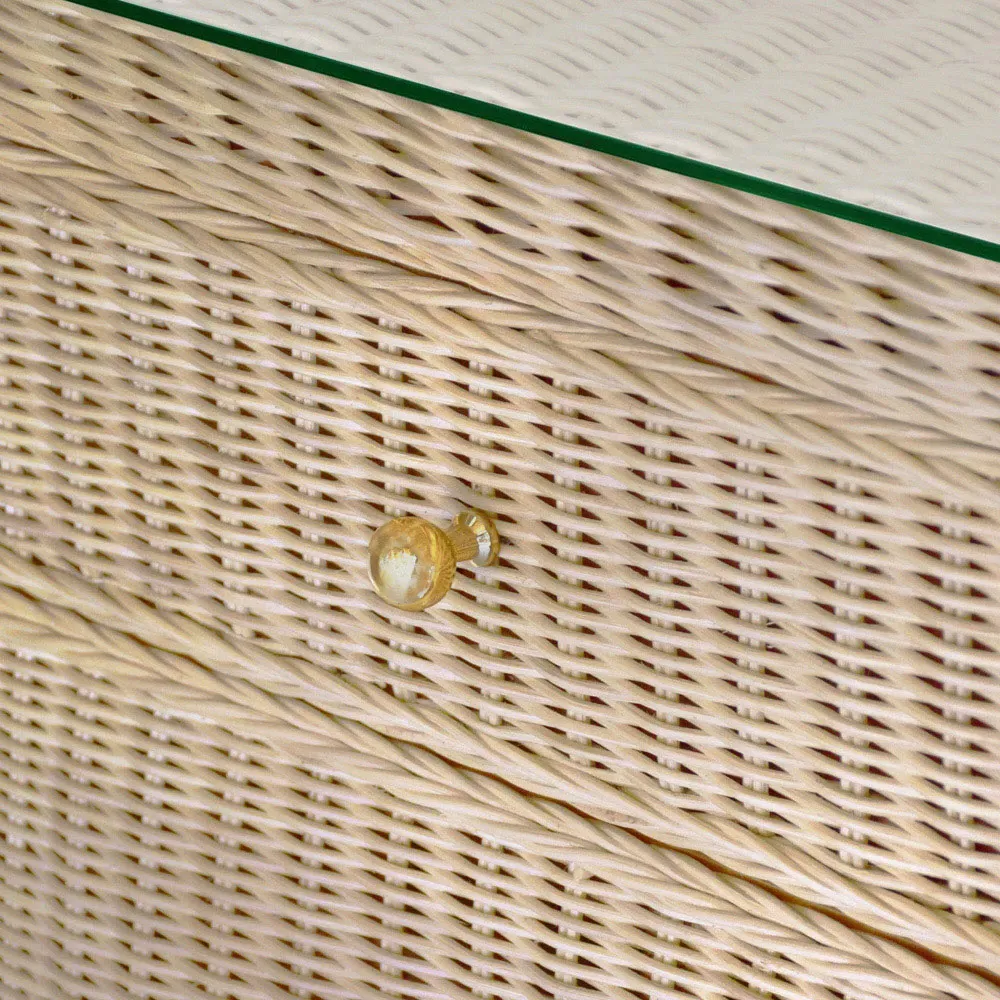 Giselle Scalloped Nightstand - Natural, Rattan