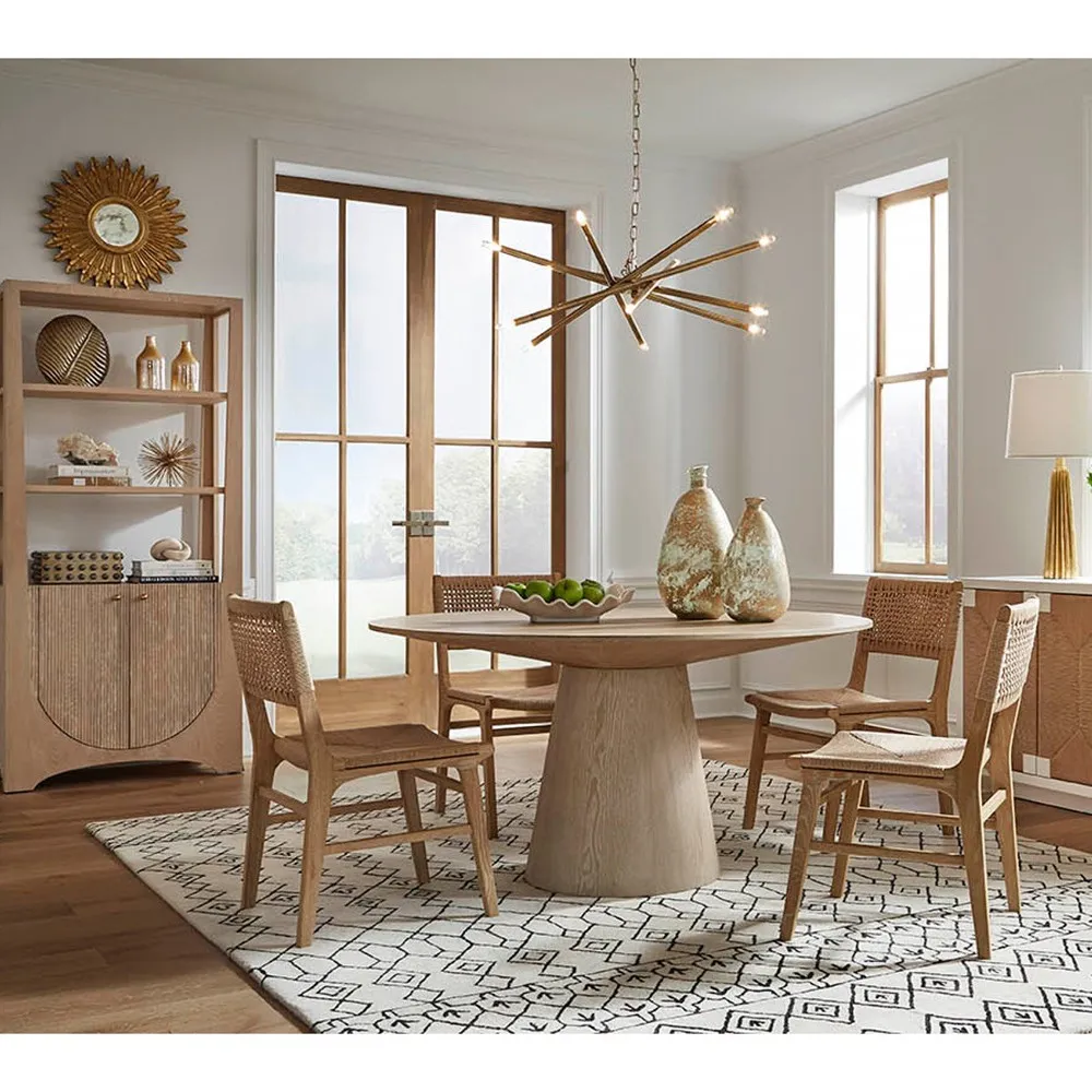 Hamilton French Round Dining Table - Natural, Wood