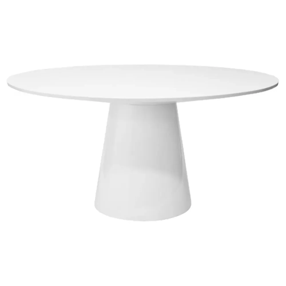 Hamilton French Round Dining Table - White, Wood