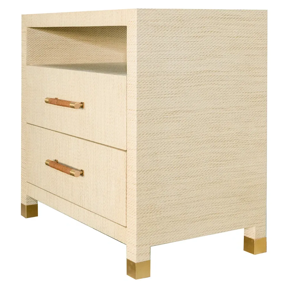 Hancock Side Table - Natural, Grasscloth