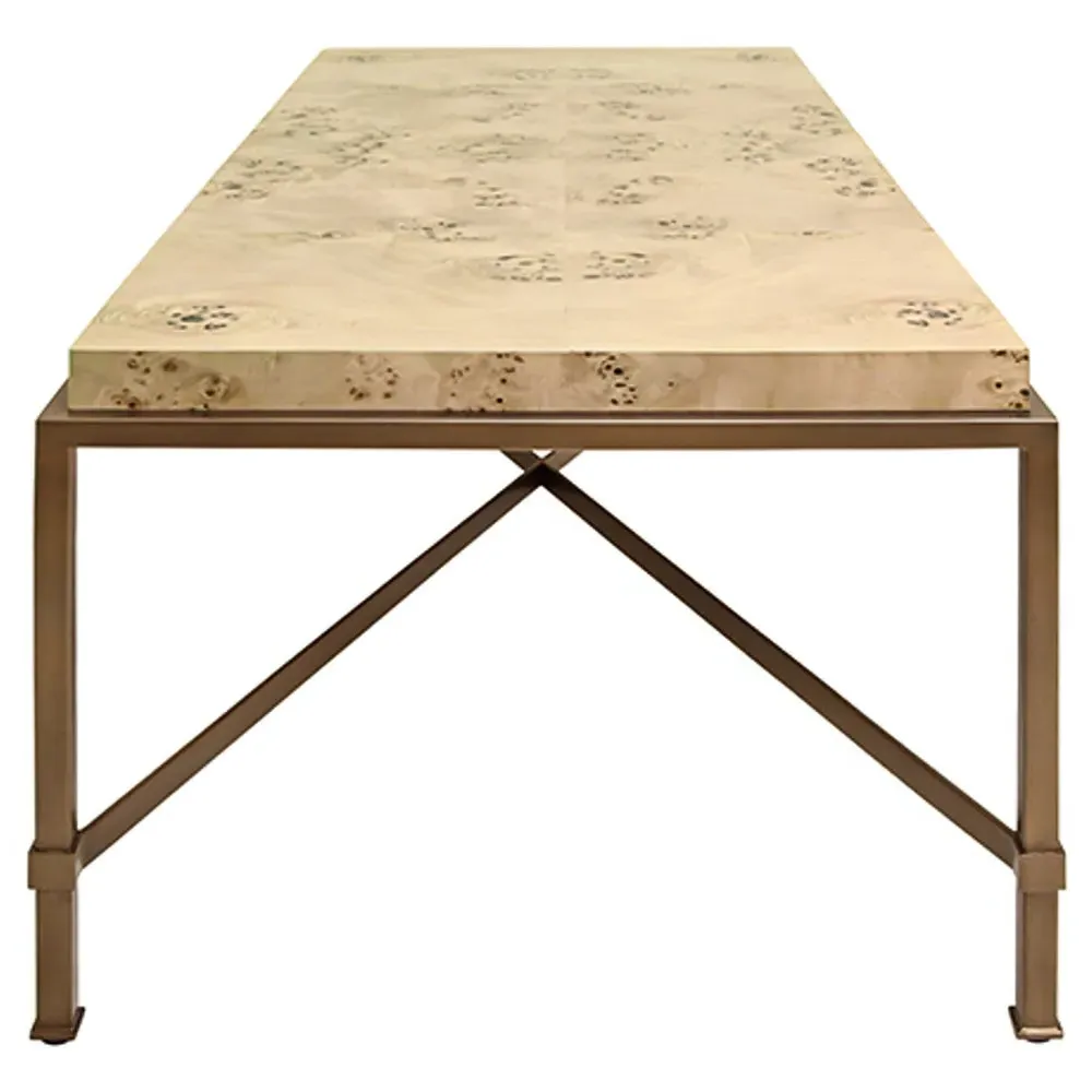 Hardwick Rectangular Coffee Table - Brown, Burl Wood