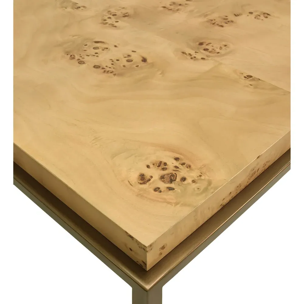 Hardwick Rectangular Coffee Table - Brown, Burl Wood