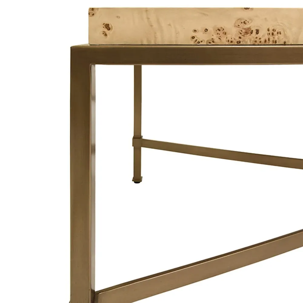 Hardwick Rectangular Coffee Table - Brown, Burl Wood