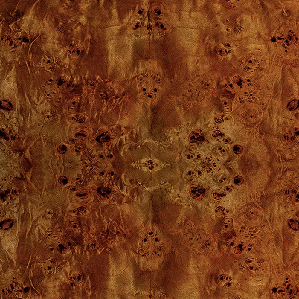 Harris Burl Wood Etagere - Dark Burl, Antique Brass