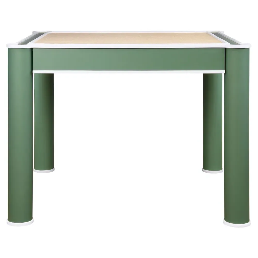 Jackie Square Game Table - Green, Lacquer Wood