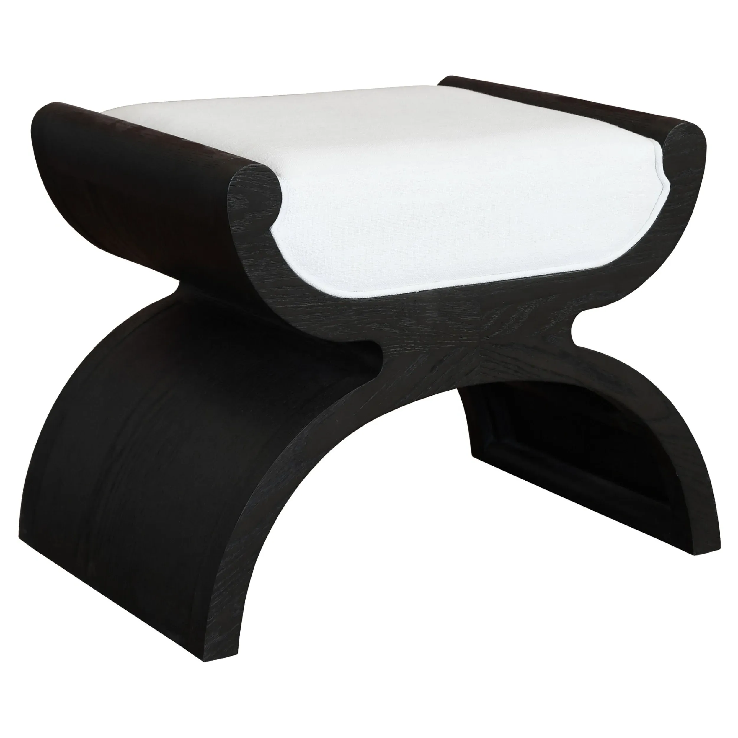 Janna Upholstered Seat Stool - Black, Oak