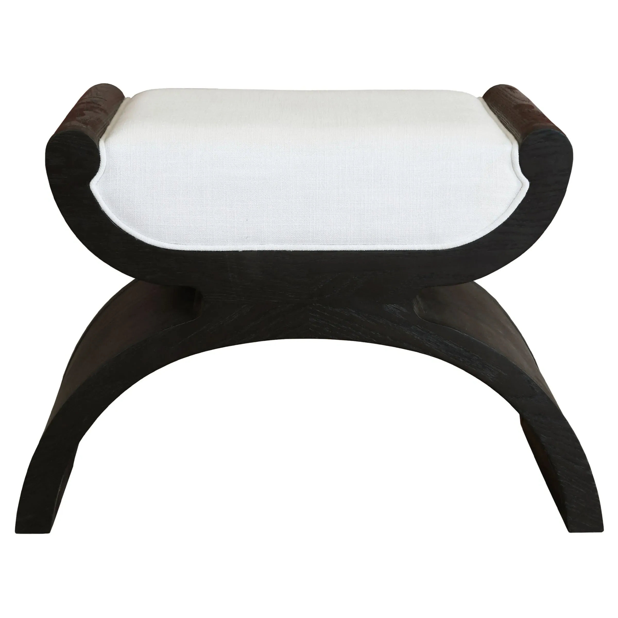 Janna Upholstered Seat Stool - Black, Oak image