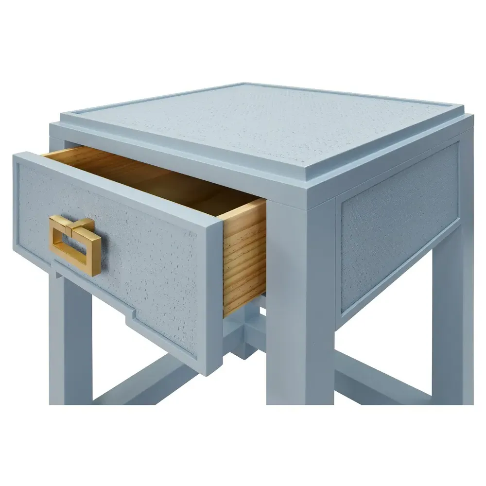 Jean Nightstand - Light Blue, Grasscloth