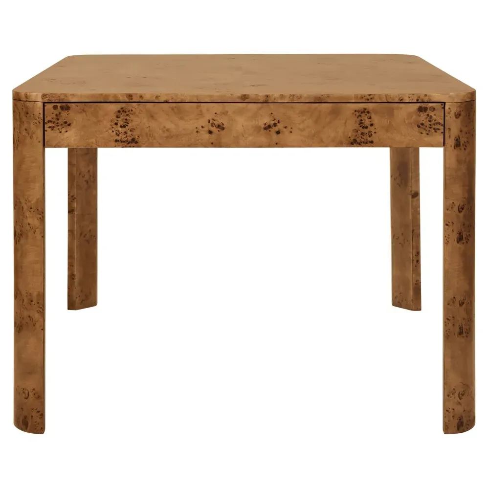 Jett Square Game Table - Brown, Burl Wood image