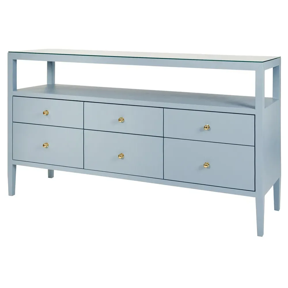 Jordan Console Table - Light Blue, Linen