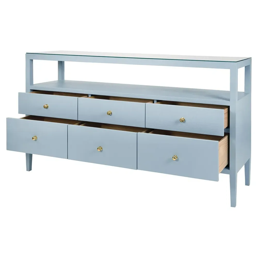 Jordan Console Table - Light Blue, Linen