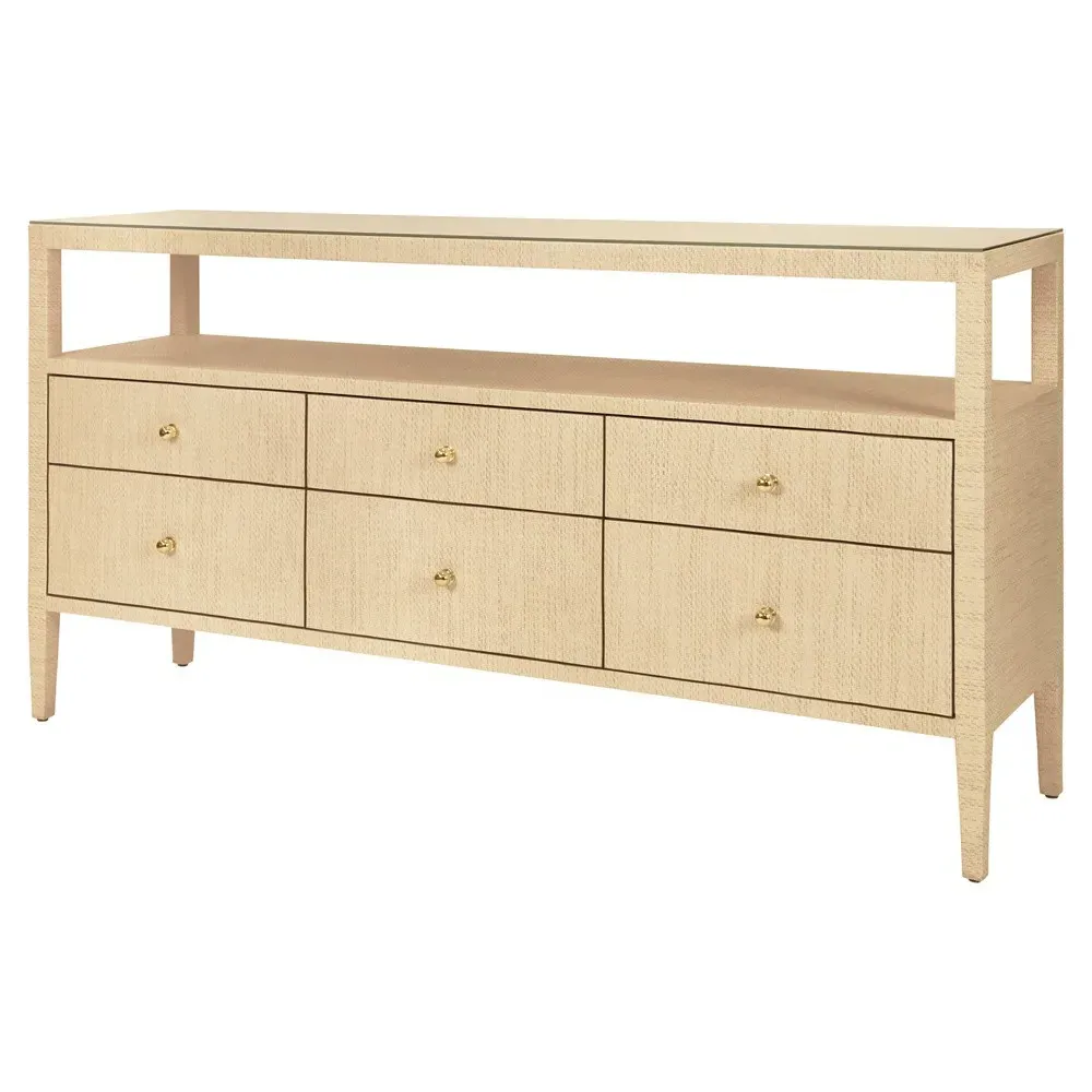 Jordan Console Table - Natural, Grasscloth