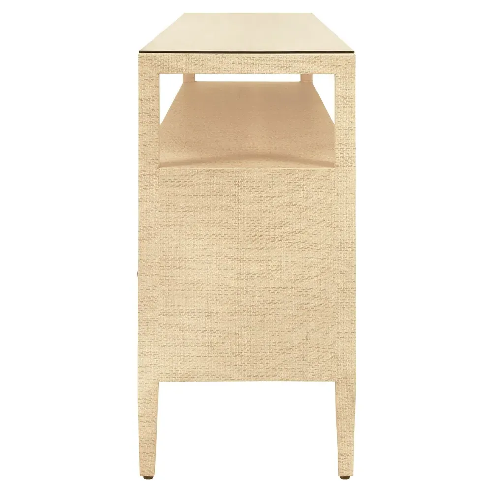 Jordan Console Table - Natural, Grasscloth