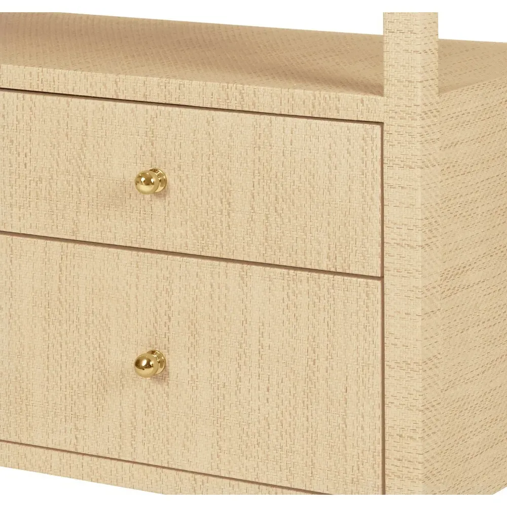 Jordan Console Table - Natural, Grasscloth