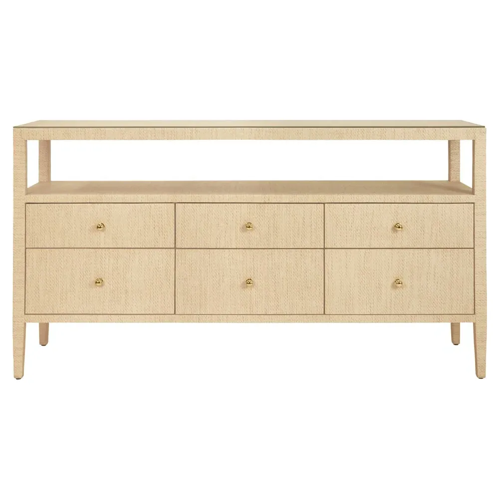 Jordan Console Table - Natural, Grasscloth image