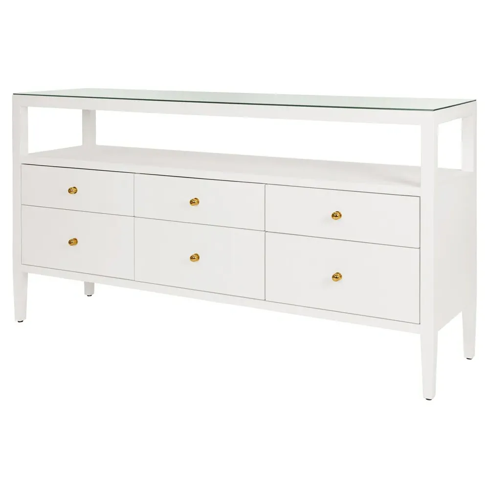 Jordan Console Table - White, Linen