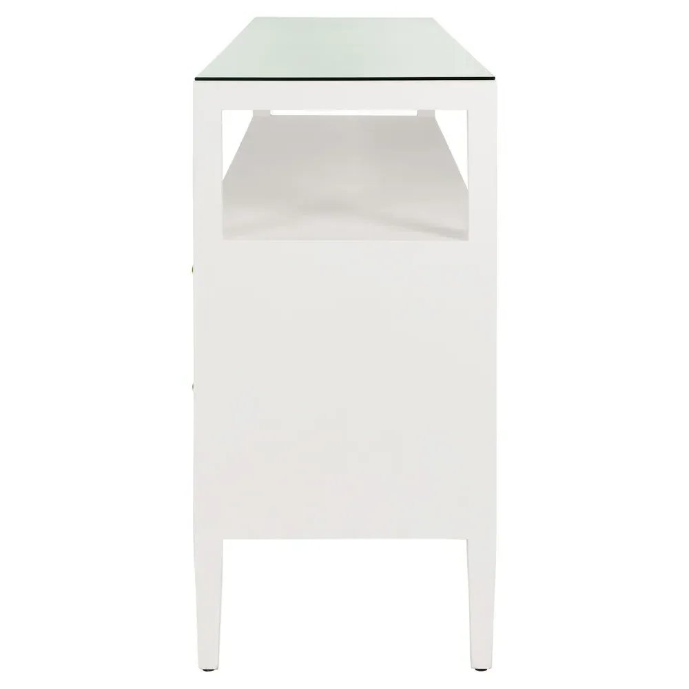 Jordan Console Table - White, Linen
