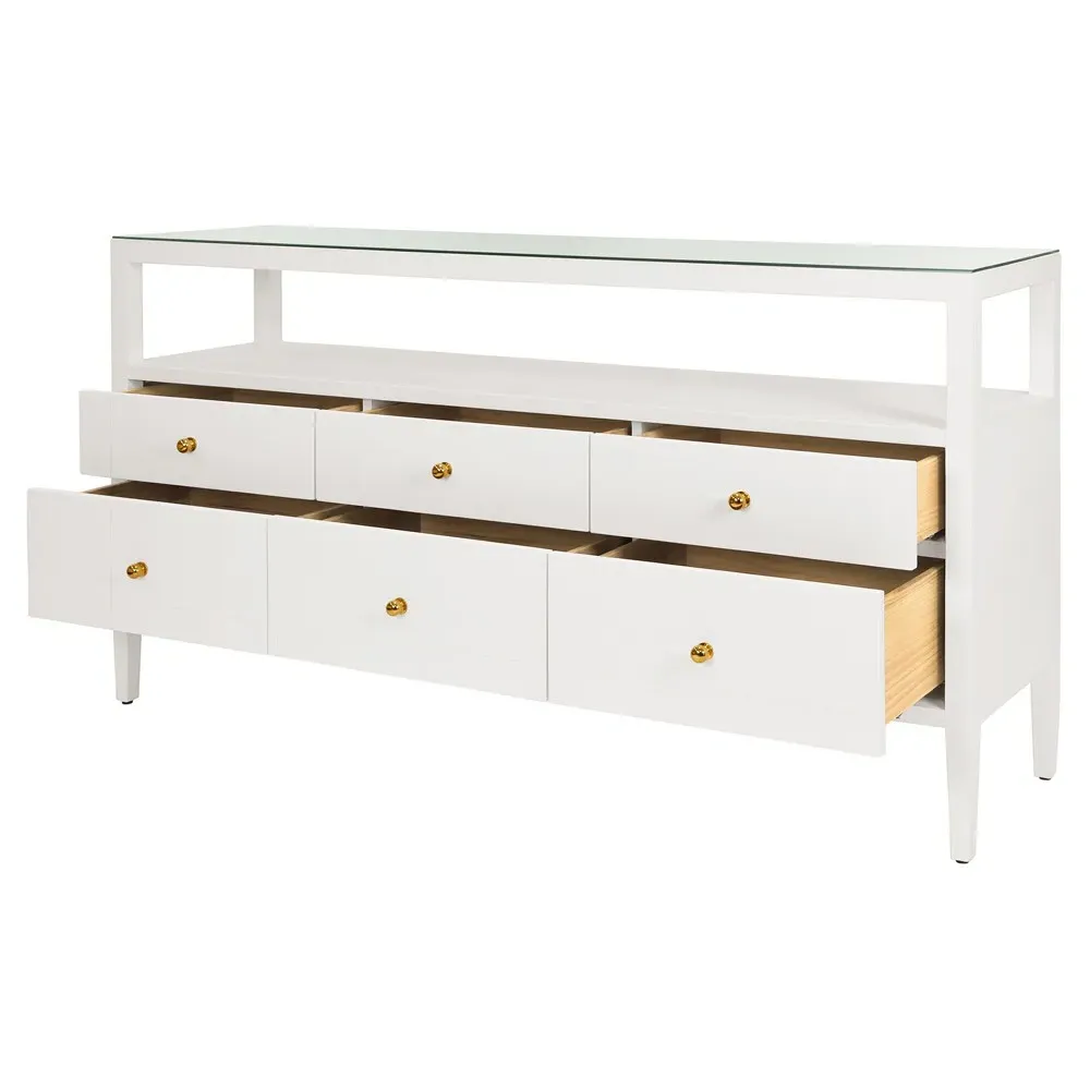 Jordan Console Table - White, Linen