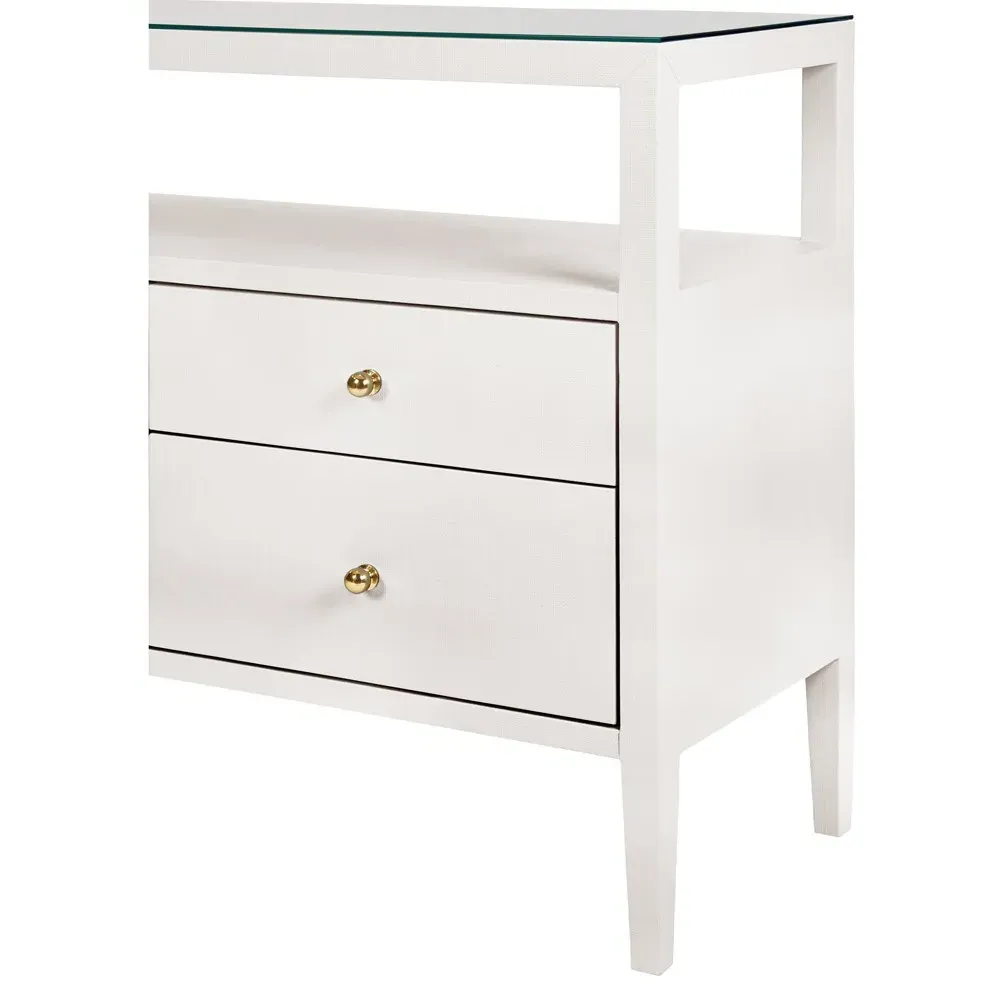 Jordan Console Table - White, Linen