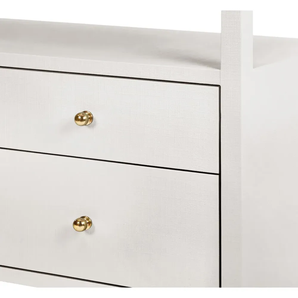 Jordan Console Table - White, Linen