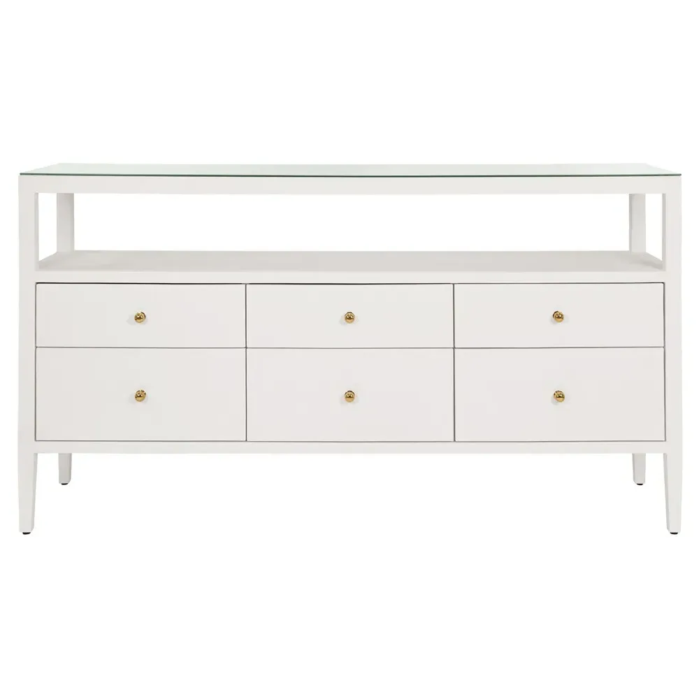 Jordan Console Table - White, Linen